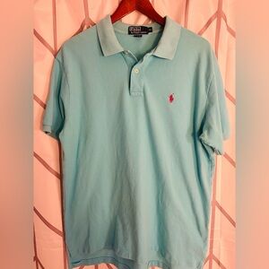 Ralph Lauren Light Blue Aqua Pique Polo Shirt